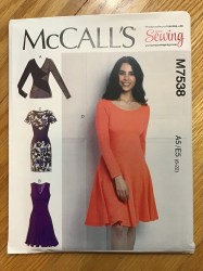 7538 MCCALLS STRETCH KNIT MIDRIFF TOP, DRESS SLEEVES OR NOT PATTERN  6-22 2 sizes choice  UNCUT